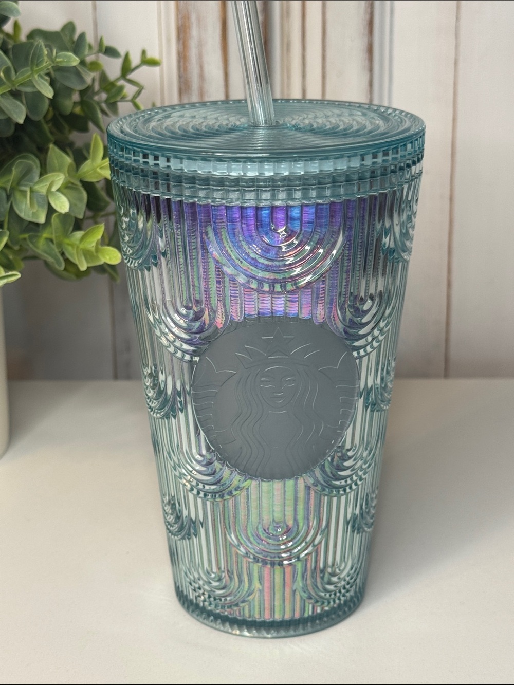 Starbucks 2022 Iridescent Mermaid Siren Scale Wave Cup Tumbler 16 oz Grande